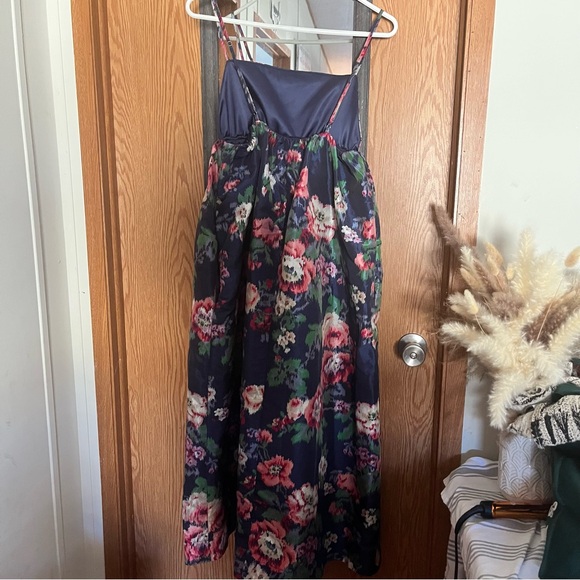 BHLDN Anthropologie Floral Midi Dress - Navy and Pink - Picture 2 of 5